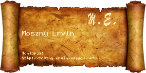 Moszny Ervin névjegykártya